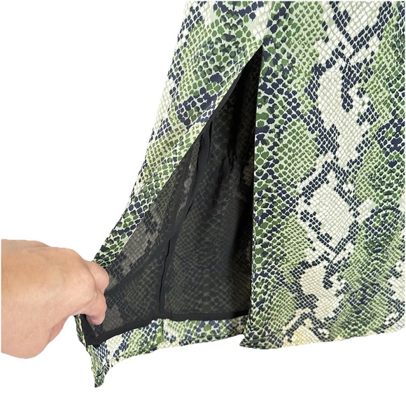 NWT Anthropologie‎ Glamorous Green Snakeskin Print Midi Dress Size Medium - Picture 8 of 15